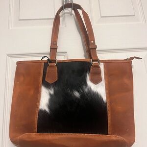 Myra Bag Brown and Black Tote